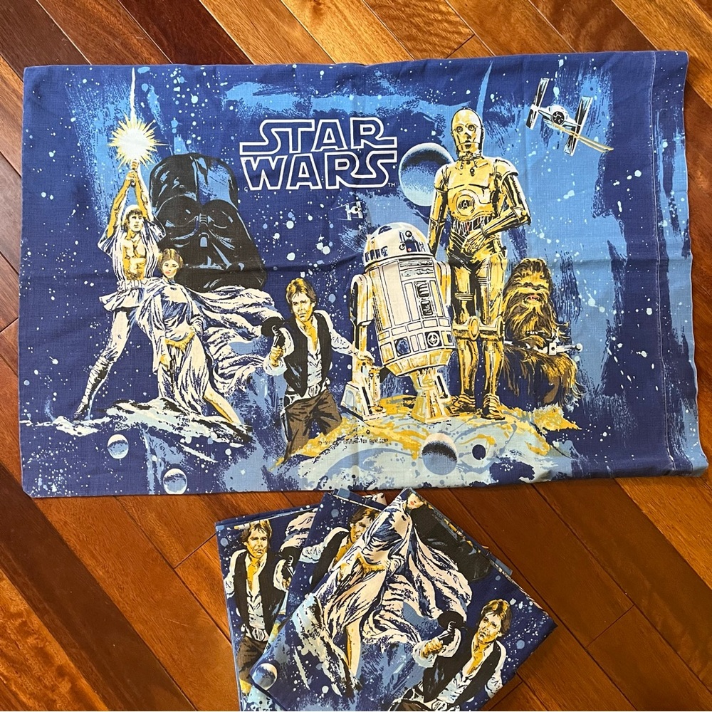 Set of 4 Vintage 1977 Sears Star Wars Pillow Cases